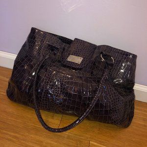 Dark Purple Fake Alligator Skin Purse